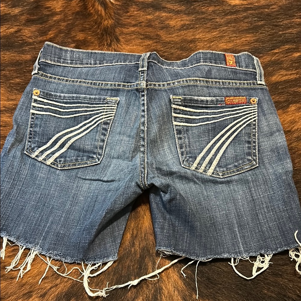 7 For All Mankind Blue Jean Shorts